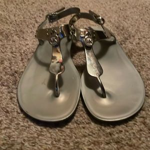 Michael kors silver sandals